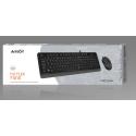 A4 Tech F1010 Gri Siyah  USB Klavye Mouse Set