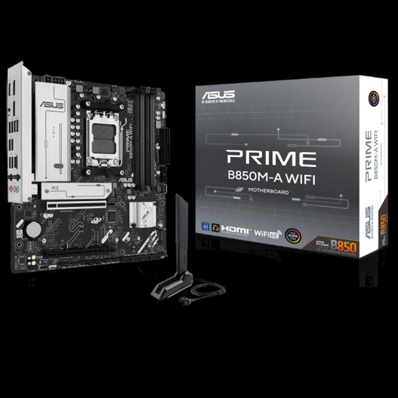 ASUS PRIME B850M-A WIFI AM5 DDR5 SES GLAN DP/HDMI SATA3 USB3.2 mATX