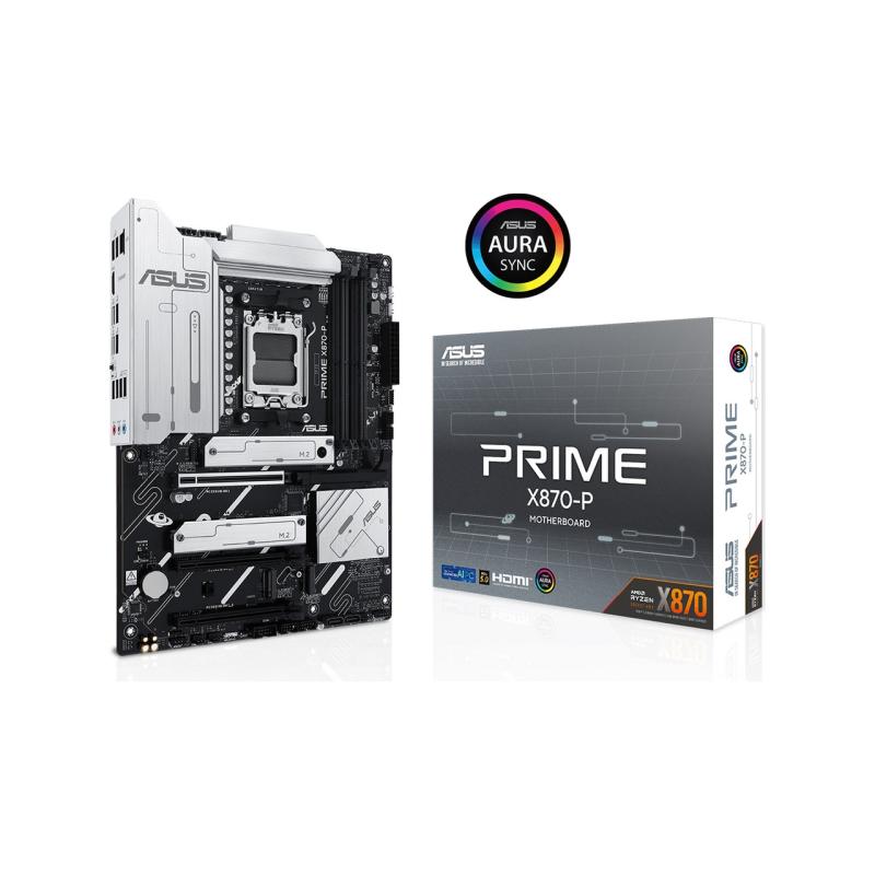 ASUS PRIME X870-P AMD X870 AM5 DDR5 8000 HDMI 2xUSB4 4x M2 USB3.2 AURA RGB 2.5Gbit LAN ATX 14+2+1(80A) Güç Aşa. Anakart