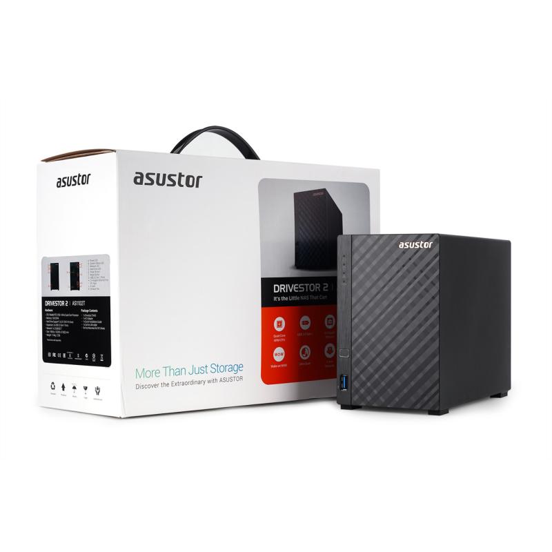 ASUSTOR AS1102T 1GB 2 BAY 1xGLAN DEPOLAMA ÜNİTESİ (NAS CİHAZI)