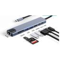 Daytona Fix FC-04 6 in 1 Type C to PD Hdmi Usb RJ45 Adaptör 4K Usb 3.0