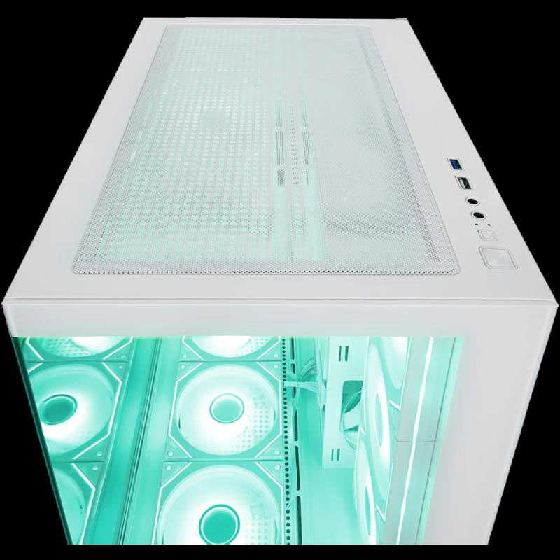 Rampage ARES Temperli Camlı 750W 80 Plus Bronze Beyaz 7*12cm ARGB Fan ATX Mid-T Gaming Oyuncu Kasası