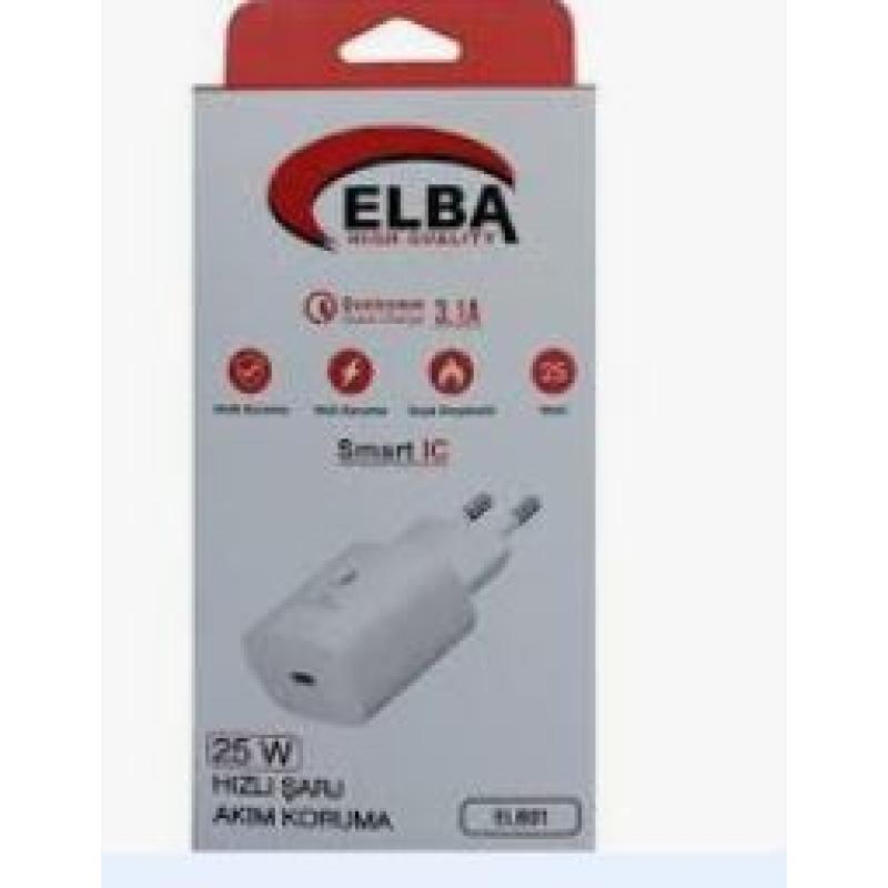 ELBA Type-C  BEYAZ 25W Typc-e Ev Şarj Kafa Adaptoru
