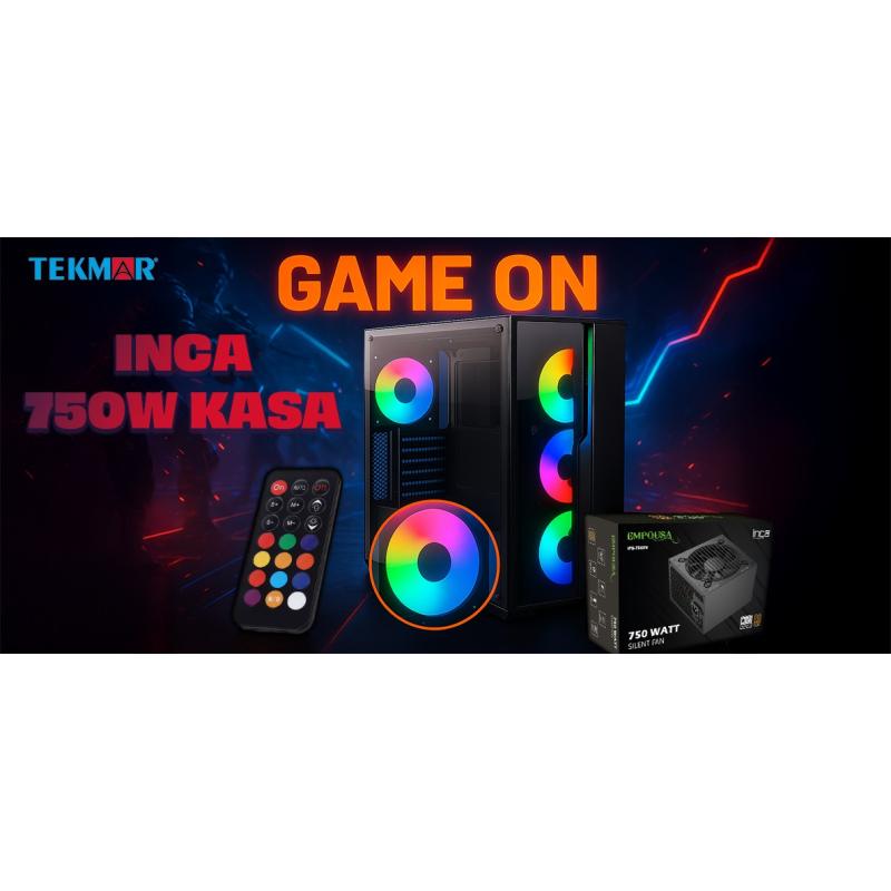 EMPOUSA EMG-17XN 750W 80 PLUS  4X120MM FAN RGB + Gaming ATX KUMAND VAR