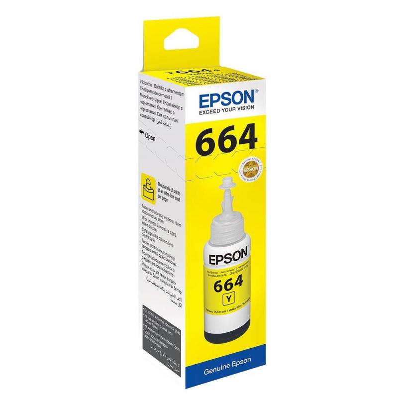 EPSON T6644 SARI MÜREKKEP KARTUŞU ( C13T66444A )L100/L110/L120/L121/L130/ L132/L200/L 210/L220/L222/ L300/L310/L312/L350