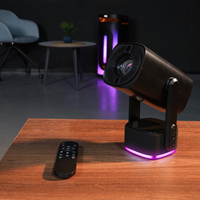 Everest PJ08 Siyah 5200mAh Oto Odaklamalı 120P HD 4K Destekli Android 9.0 Ekran Yansıtmalı 5200 Lüm taşınabil Projeksiyo