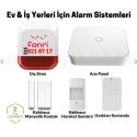 FONRI 2G Kablosuz Alarm Seti Kablosuz Hırsız Alarm Sistemi SİREN+MANYETİK KONTAK+PIR+ANA PANEL+KUMANDA