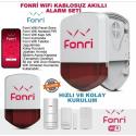Fonri LB-01WF Kablosuz Akıllı Güvenlik Paketi  SMART ALARM KITI SIREN SISTEM+ PIR+MANYETİK KONTAK+UZAKTAN KUMANDA PLUS