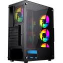 GAMEBOOSTER GB-PW908B 500W USB 3.0, ATX Mesh, Fixed 4xRGB Fan, Siyah Kasa