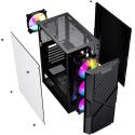 GAMEBOOSTER GB-PW908B 500W USB 3.0, ATX Mesh, Fixed 4xRGB Fan, Siyah Kasa