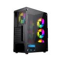 GAMEBOOSTER GB-PW908B 650W USB 3.0, ATX Mesh, Fixed 4xRGB Fan, Siyah Kasa 