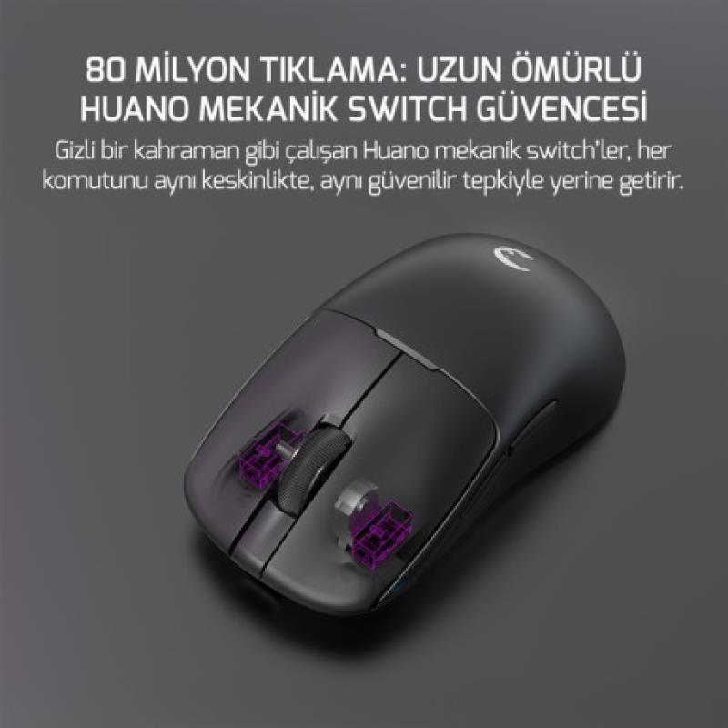 GAMEPOWER RADUS Siyah 12.000DPI Triple Mode (Kablolu/Bluetooth/2.4G)  Gaming Mouse