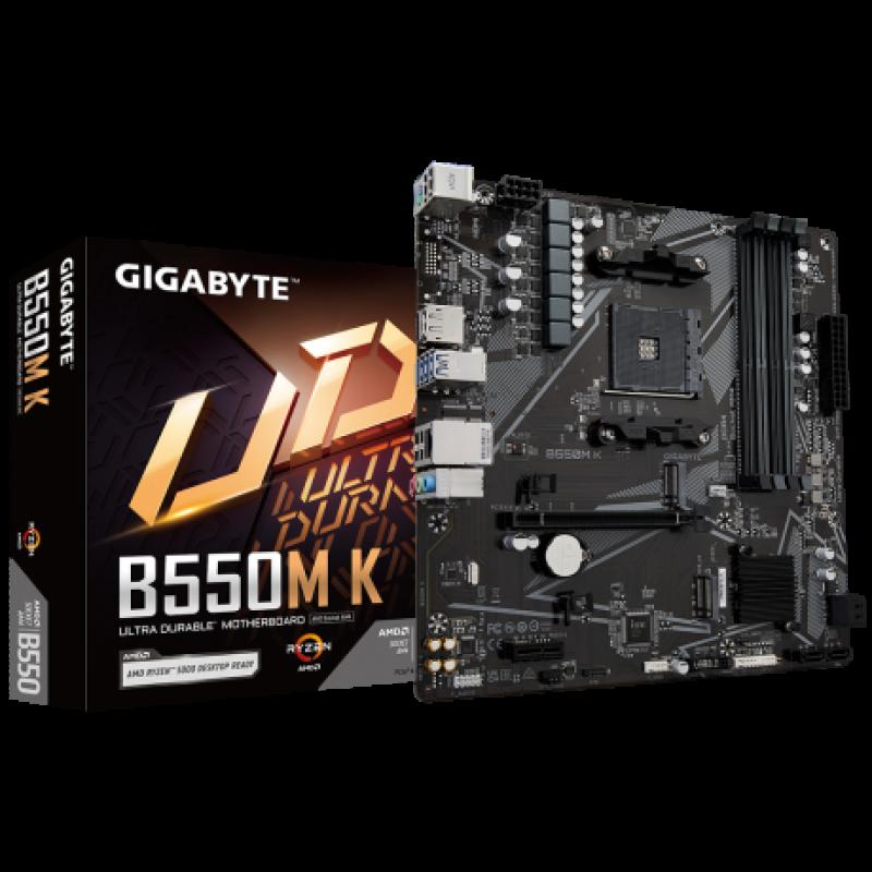 GIGABYTE B550M-K AM4 DDR4 SES GLAN DP/HDMI SATA3 USB3.2 mATX 