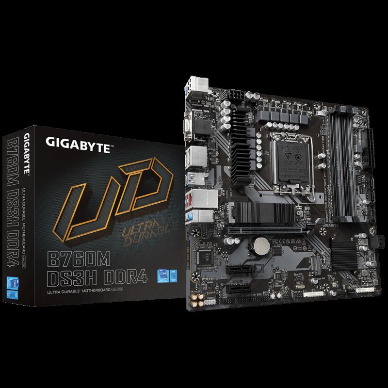 GIGABYTE B760M DS3H DDR4 HDMI TYPE-C DP PCIe 16X v4.0 1700p mATX