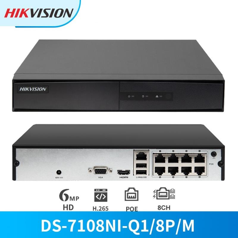 HIKVISION DS-7108NI-Q1/M 8 KANAL POE'Lİ 4Mpix H265+ 1 HDD 60Mbps Bant Genişliği,Metal Kasa NVR KAYIT CİHAZI