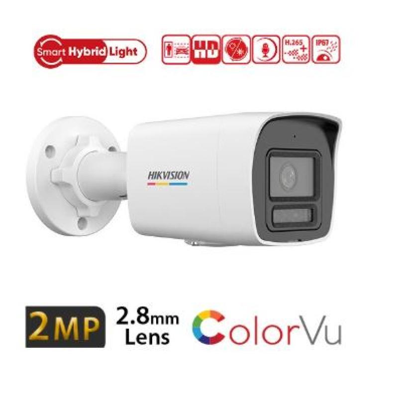 HIKVISION DS-2CD1027G2H-LIUF 2MP 2.8MM COLORVU 30MT DAHİLİ SES IP 67 IR BULLET IP KAMERA