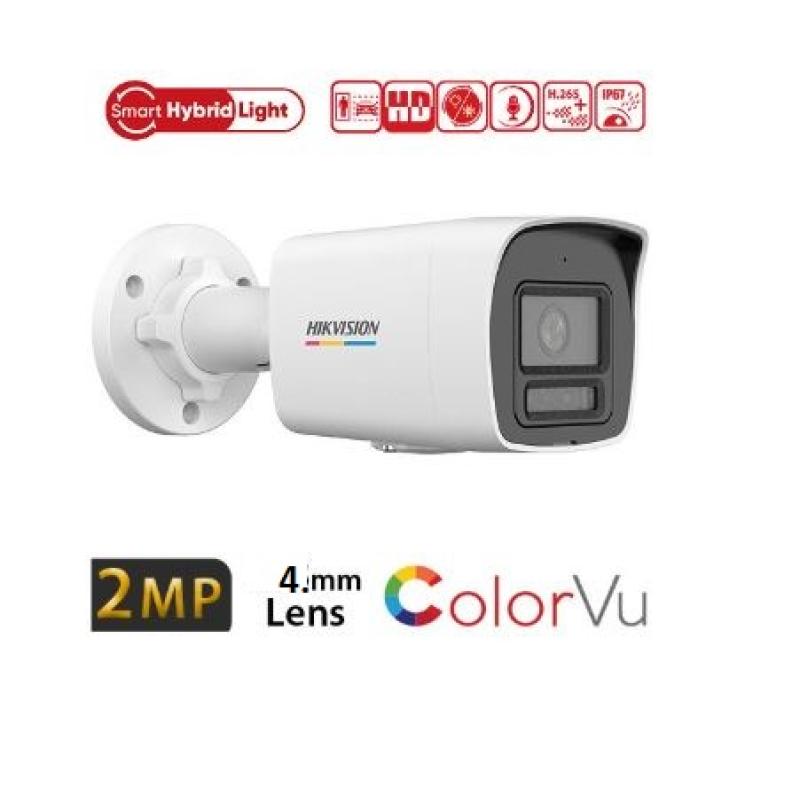 HIKVISION DS-2CD1027G2H-LIUF 2MP 4MM COLORVU 30MT DAHİLİ SES IP 67 IR BULLET IP KAMERA