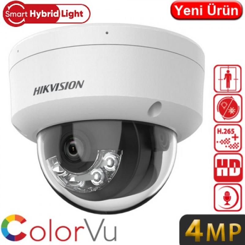 HIKVISION DS-2CD1141G2-LIUF 4MP 2.8MM 20MT DAHİLİ SESLİ H265 SMART HYBRID LIGHT IP DOME KAMERA