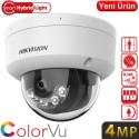 HIKVISION DS-2CD1141G2-LIUF 4MP 2.8MM 20MT DAHİLİ SESLİ H265 SMART HYBRID LIGHT IP DOME KAMERA