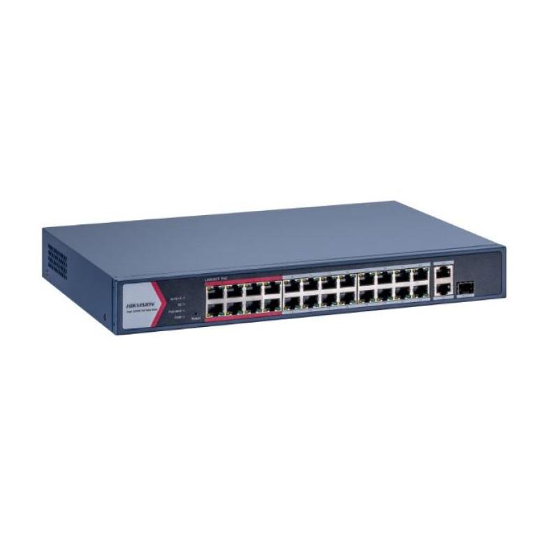 HIKVISION DS-3E1326P-EI/M 24 PORT 230W FULL PoE 10/100 2X-UPLINK Yönetilebilir Switch RackMount 24+2+1sfp