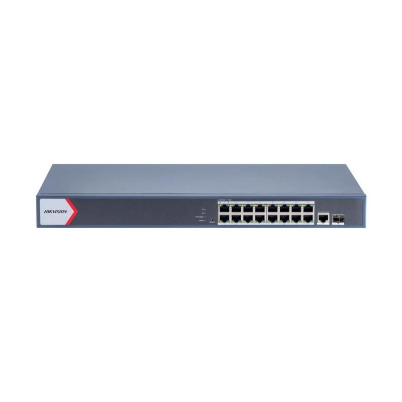 HIKVISION DS-3E1518P-EI 16 PORT GIGABIT + 1X1GB RJ45/SFP UPLINK 230W 300 METRE POE MESAFE YÖNETİLEBİLİR RACKMOUNT SWITCH