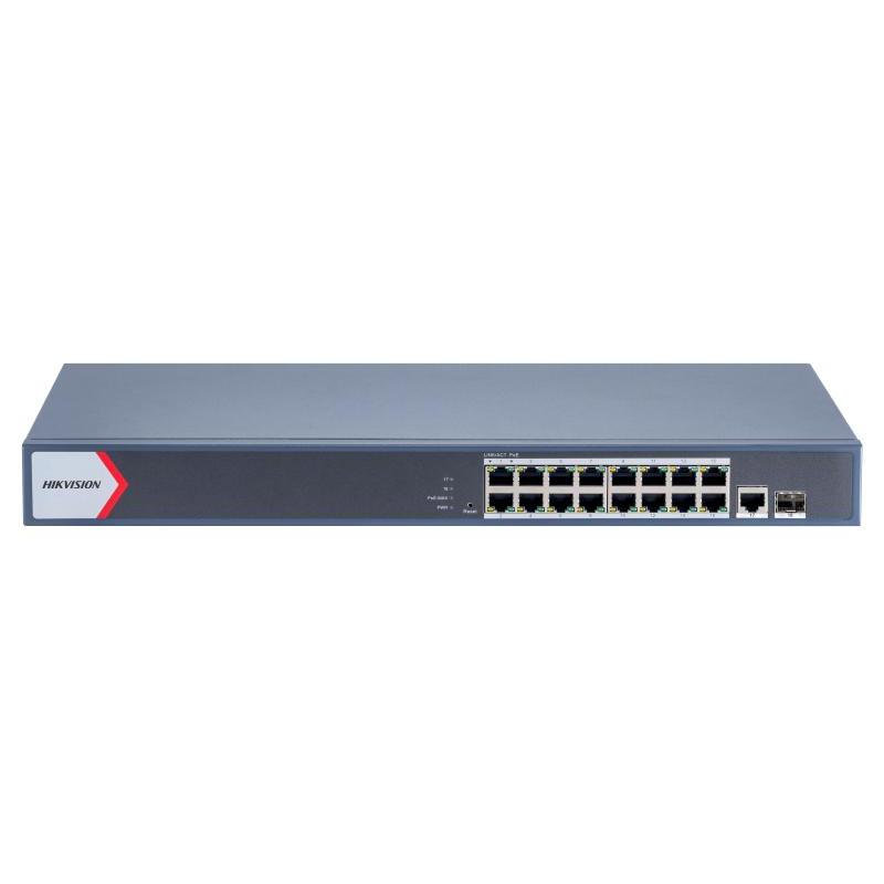 HIKVISION DS-3E1518P-EI/M 16 PORT GIGABIT + 1X1GB RJ45/SFP UPLINK 230W 300 METRE POE MESAFE YÖNETİLEBİLİR SWITCH