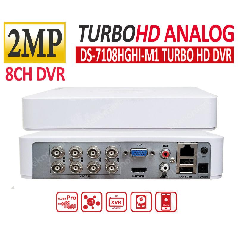 HIKVISION DS-7108HGHI-M1 8 KANAL 2Mpix H265Pro+ 1080N 1 HDD Desteği 5in1 DVR Cihazı
