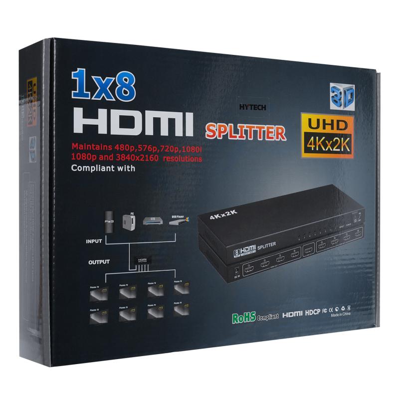Hytech HY-LU8 8 Port 4K*2K HDMI Splitter  HDMI ÇOKLAYICI