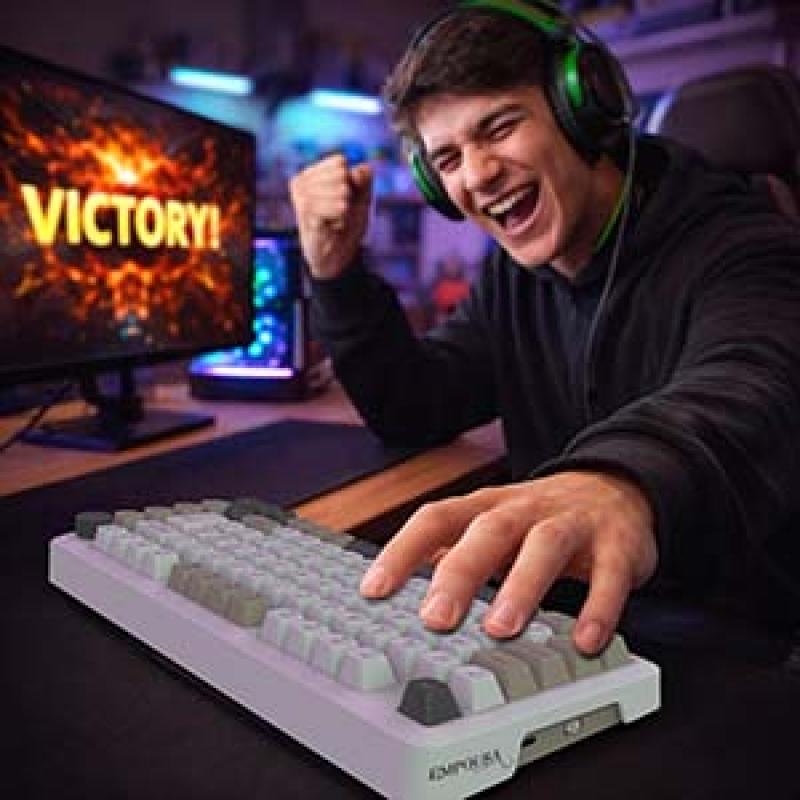 INCA IKG-455 EMPOUSA GASKET HOT SWAP POSH TRİ-MODE MAKRO RGB MEKANIK GAMING KLAVYE-BEYAZ kablosuz ve kablolu kulanma özl