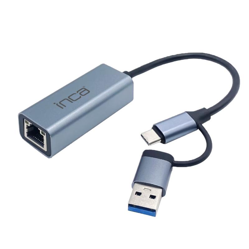 INCA IUTP-01T USB 3.0 TYPE-C 3.1 ETHERNET RJ45 1000MBPS ALUMINYUM KASA eth usb typ c
