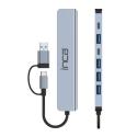 INCA IUTP-7T USB/Type-C Hub X5 USB 3.0 + 2 Type-C Aluminyum Kasa ÇOKLAYICI 