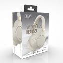 INCA Ibk-503b Kablosuz 5.3 Bluetooth Hafıza Kart Destekli Kulak Üstü Kulaklık Bej BEYAZ