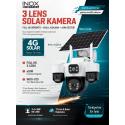 INOX-X13 3LENS 4G ESİM SOLAR KAMERA  2+2+2 MP 1920X1080 Ses algılama 20Mt Solar Panel+ Dahili Batarya