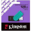 KINGSTON 128GB DTXS/128GB USB 3.2 Gen1 DataTraveler ExodiaS (Black/Turquoise) Flash Bellek