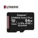 KINGSTON Canvas Select Plus 64GB U1,V10,Class 10,FHD 100MB/s,100MB/s microSDXC UHS-I HAFIZA KARTI+ADAPTÖRLÜ
