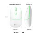 Lenovo Lecoo WS210 Bluetooth & 2.4G WiFi Kablosuz Şarjlı MOUSE BEYAZ