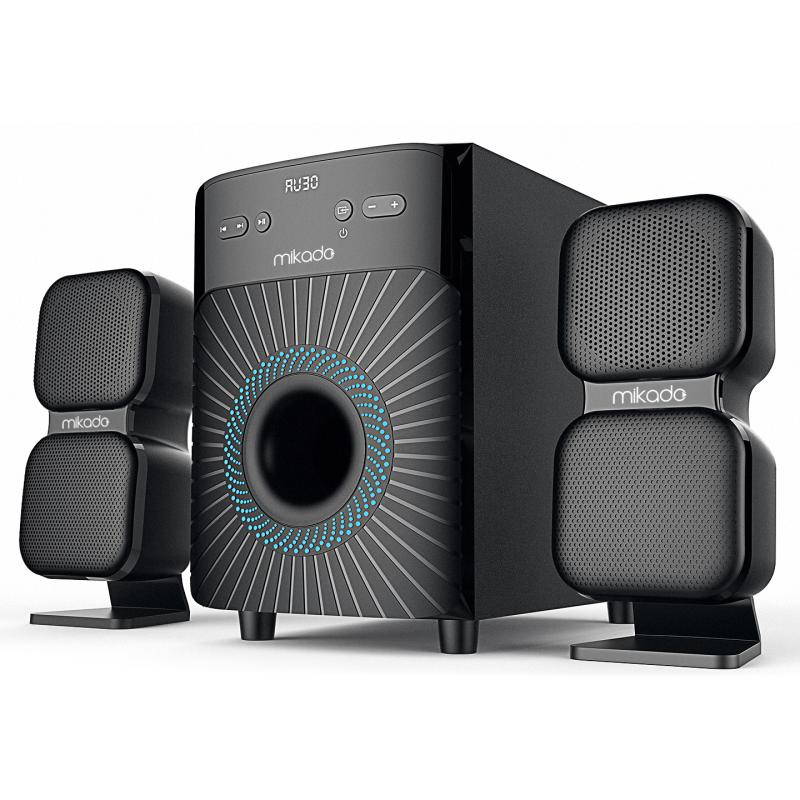 MIKADO MD-360BT 2+1 38W BT/AUX/USB/FM/LED Ekran Multimedia Speaker