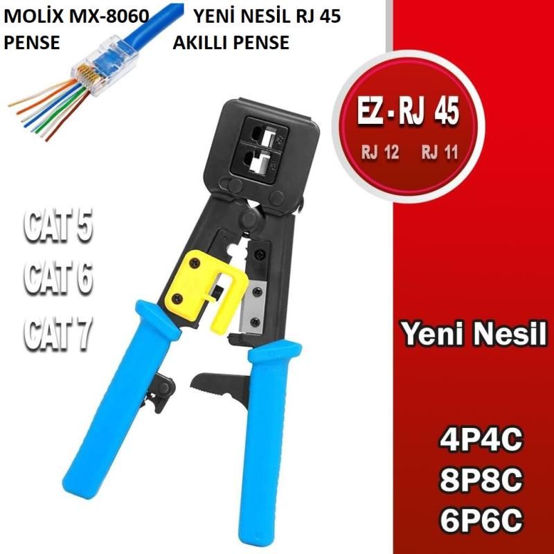 MOLİX MX-8060 YENİ NESİL RJ 45 PENSE AKILLI PENSE