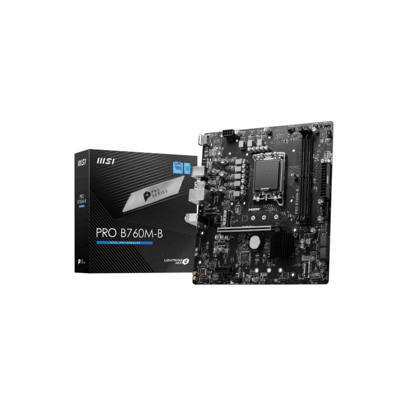 MSI PRO B760M-B DDR4 4800(OC) PCI-E ,M.2 USB3.2 HDMI, 1x 2,5G LAN 1700p mATX
