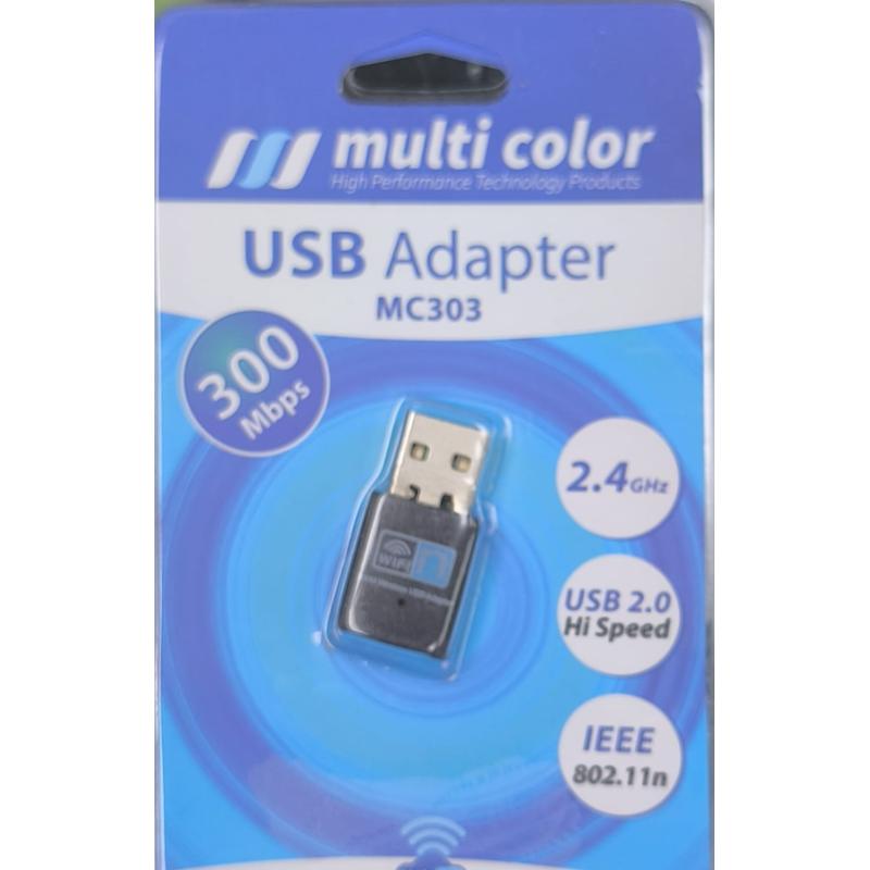 MULTICOLOR MC303 Wifi Adaptör 300Mbps Güçlü Çekim Gücü  NANO USB ADAPTÖR