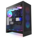 NZXT H7 FLOW(2024) RGB BLACK Tempered Glass USB 3.2 PSU YOK ATX Mid Tower Kasa CM-H72FB-R1