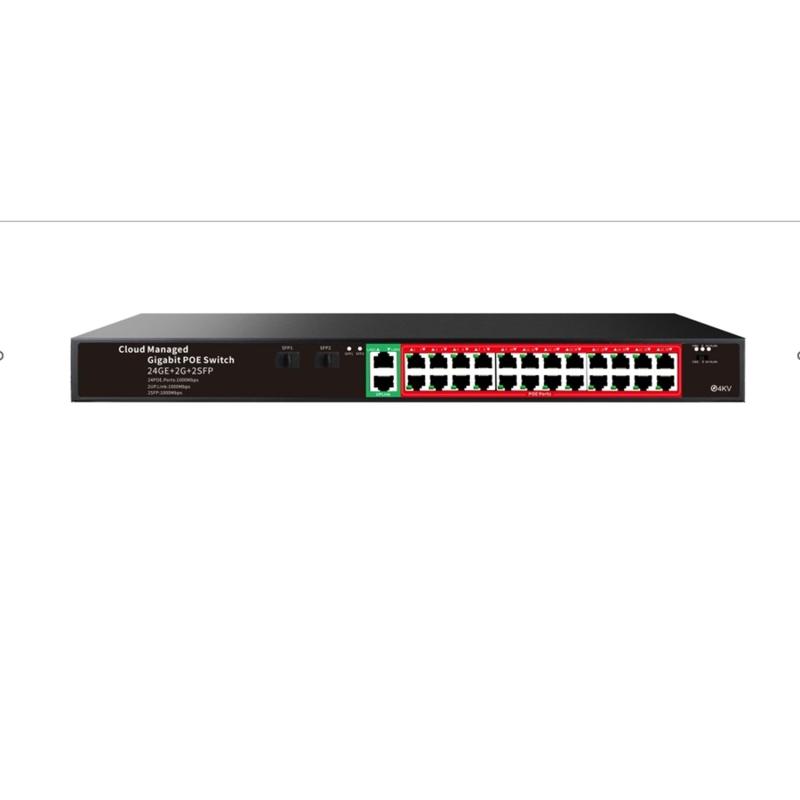 PCPRO GPS424 24  PORT 10/1000mbps + 2 GIGABIT +2 SFP PORT SWİCH POE 52V 360W Cepten yönetilebilir