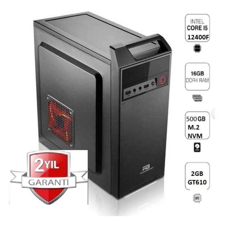 PCPRO I5-12400F 16GB Ram 500GB M.2 NVMe SSD 2GB VGA Masaüstü Ev Ofis Bilgisayarı