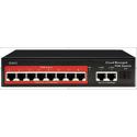 PCPRO PS308G 8+2 PORT 10/100mbps + 2 GIGABIT 1SFP PORT SWİCH POE 120W Cepten yönetilebilir