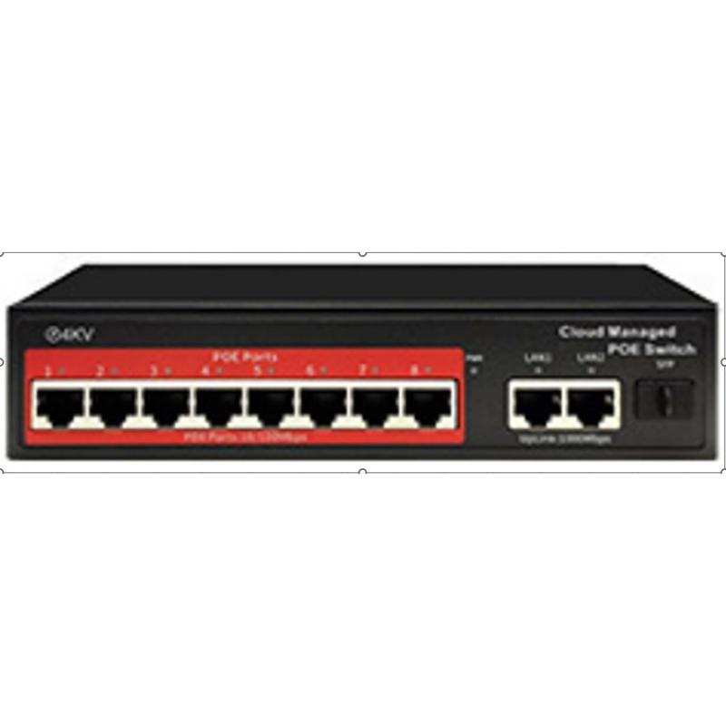 PCPRO PS308G 8+2 PORT 10/100mbps + 2 GIGABIT 1SFP PORT SWİCH POE 120W Cepten yönetilebilir