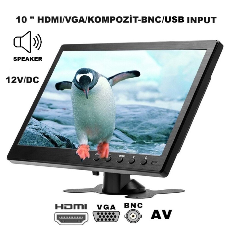 PCPRO SCT-SMT1002-MNT10 INCH 12V HDMI/VGA/AV/BNC/USB INPUT SESLİ MONİTÖR PCPRO SCT-SMT1002-MNT10 INCH 12V HDMI/VGA/AV/BNC/USB INPUT SESLİ MONİTÖR