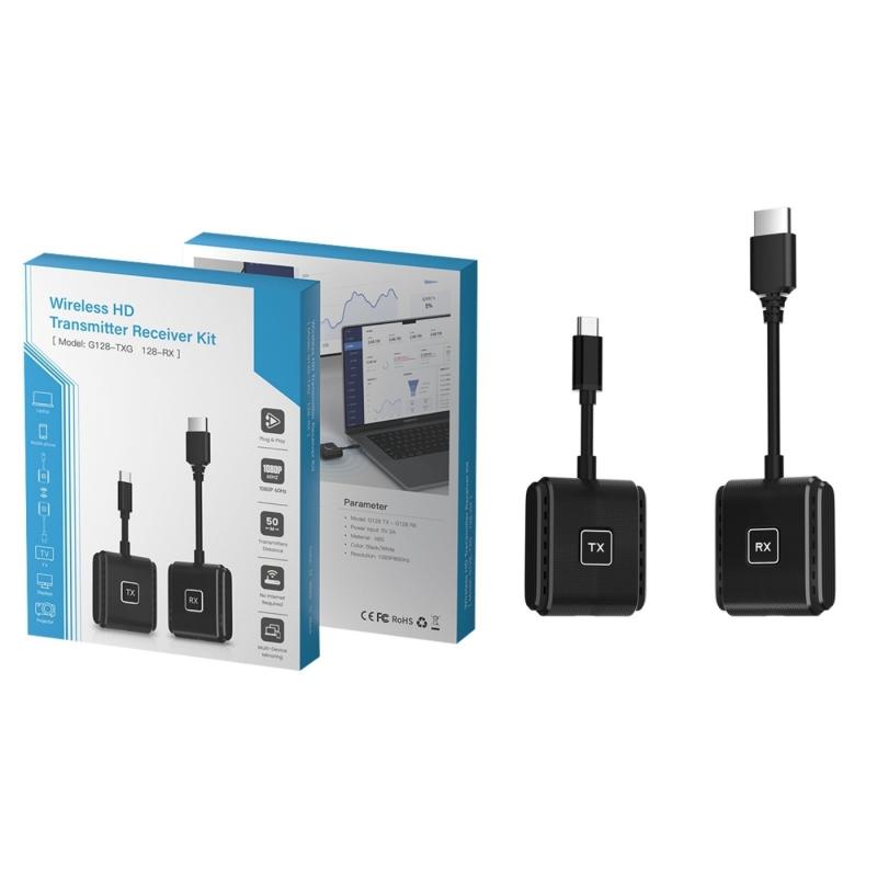 Platoon PL-7223 HDMI ve TYPE-C Girişli Kablosuz Görüntü Aktarıcı  CHD01-USB-C-TX/RX HDMI KABLOSUZ AKTARICI