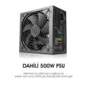 PowerBoost VK-1651 500w USB 3.0+USB 2.0 ATX Full Siyah Kasa 