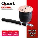 QPORT Q-CATO2 500MT UTP CAT6 OUTDOOR NETWORK KABLO SIYAH 23AWG 0.58MM