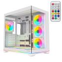 Rampage KAIZER Kumandalı 7*12cm ARGB Fan+Kontrolcü PWM Fanlı ATX/M-ATX Beyaz Oyuncu Kasası PSU YOK 